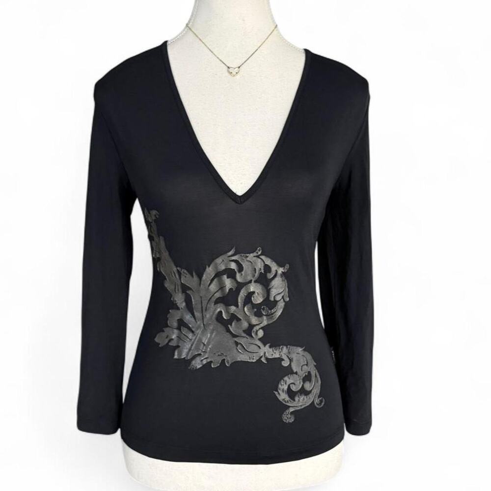 Versace Jeans Couture Paper Tag Vintage Designer Y2K Long Sleeve Top Size Small